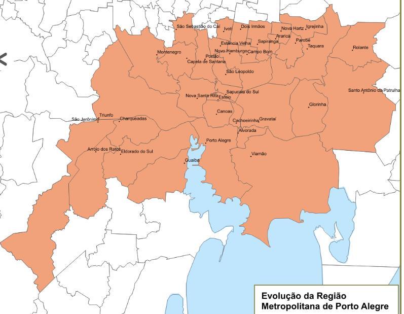 Região Metropolitana de Porto Alegre Instituída por legislação