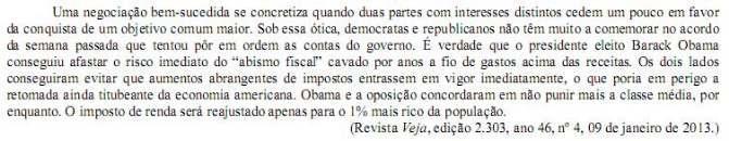 O texto da revista Veja é predominantemente informativo, mas os dois primeiros