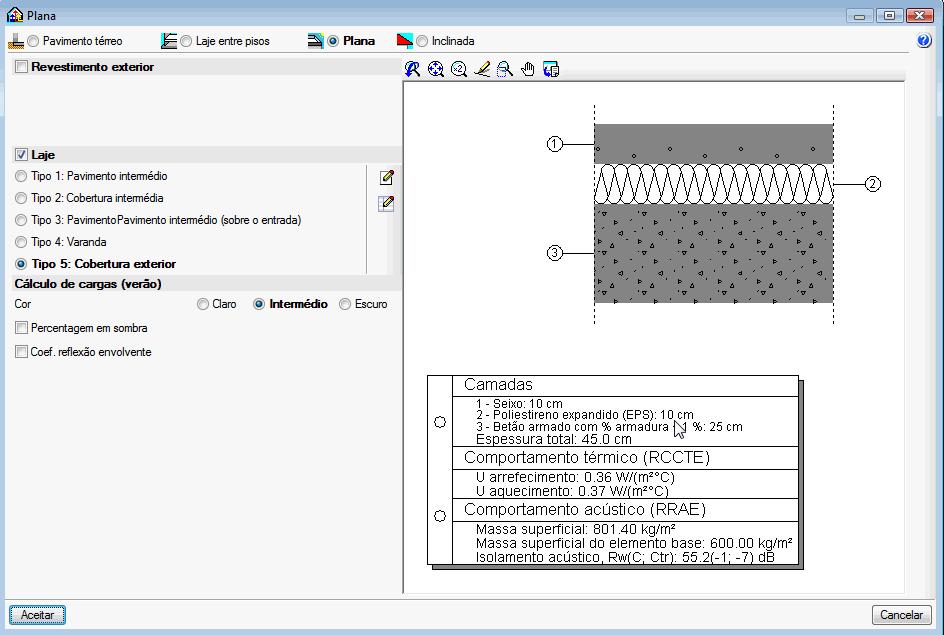 TERM 191 Fig. 3.461 Altere também a espessura de isolamento da cobertura para 10 cm. c Fig. 3.462 3.2.9.3. Listagens Para se verificar o cumprimento da obra relativamente ao RCCTE, deve-se fazer o seguinte: Prima em Arquivo> Imprimir> Listagens da obra, ou no ícone.