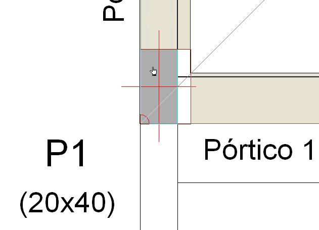 TERM 73 Fig. 3.158 Passa-se agora à alteração das características da parede na zona do pilar.