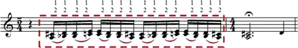No Mov.1, Andante, da Fantasia Concertante, encontramos cordas duplas nos registros médio e agudo do contrabaixo.