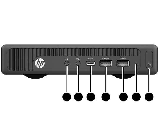 Componentes do painel frontal (EliteDesk 800 e ProDesk 600) NOTA: O modelo do seu computador pode ter aparência ligeiramente diferente da ilustração desta seção.