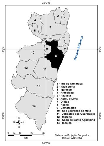 8 mostra a localização da RMR no estado de Pernambuco. Figura 3.