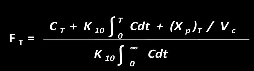 (2) Onde C T é a concentração plasmática no tempo T; (X P ) T é a quantidade de fármaco no compartimento periférico; V C é o volume aparente do compartimento central; K 10 é a constante de primeira