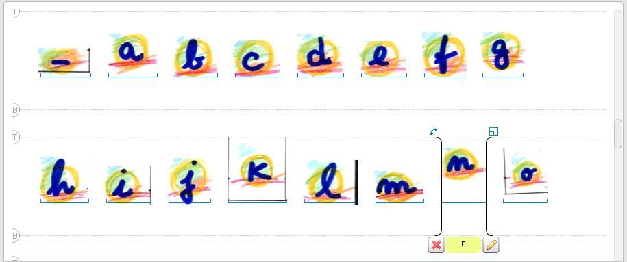 Figura 12. Ajuste quanto à posição É ainda possível rodarmos a letra utilizando o botão/icon posicionado no topo e à esquerda.