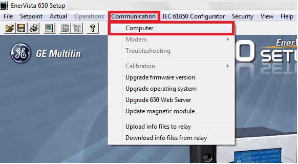 2. Comunicação com o relé GE Multilin F650 Primeiramente abre-se o Enervista 650 e liga-se um cabo do tipo RJ45 do notebook com o relé. Em seguida clica-se duas vezes no ícone do software.