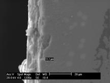 isolante e (B)500 Pa sobre o isolante, obtidas através da microscopia eletrônica de