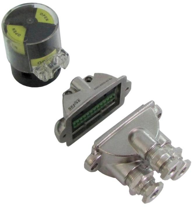 SensoresConvencionais Topologia Discreta O sensor para sinalização de válvulas foi projetado para automatizar válvulas rotativas, principalmente com atuadores pneumáticos de /4 de volta (90º), sendo
