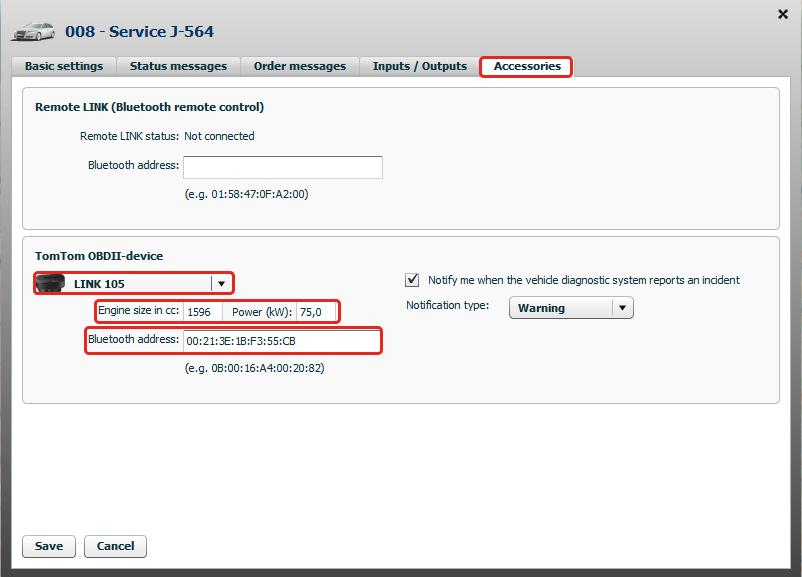 5. Clique em Configurar. 6. Selecione o separador Acessórios. 7. Na secção Equipamento TomTom OBDII, selecione TomTom LINK 105 na lista. 8.