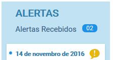 3 Alertas Nesta área é possível consultar todos os alertas recebidos.