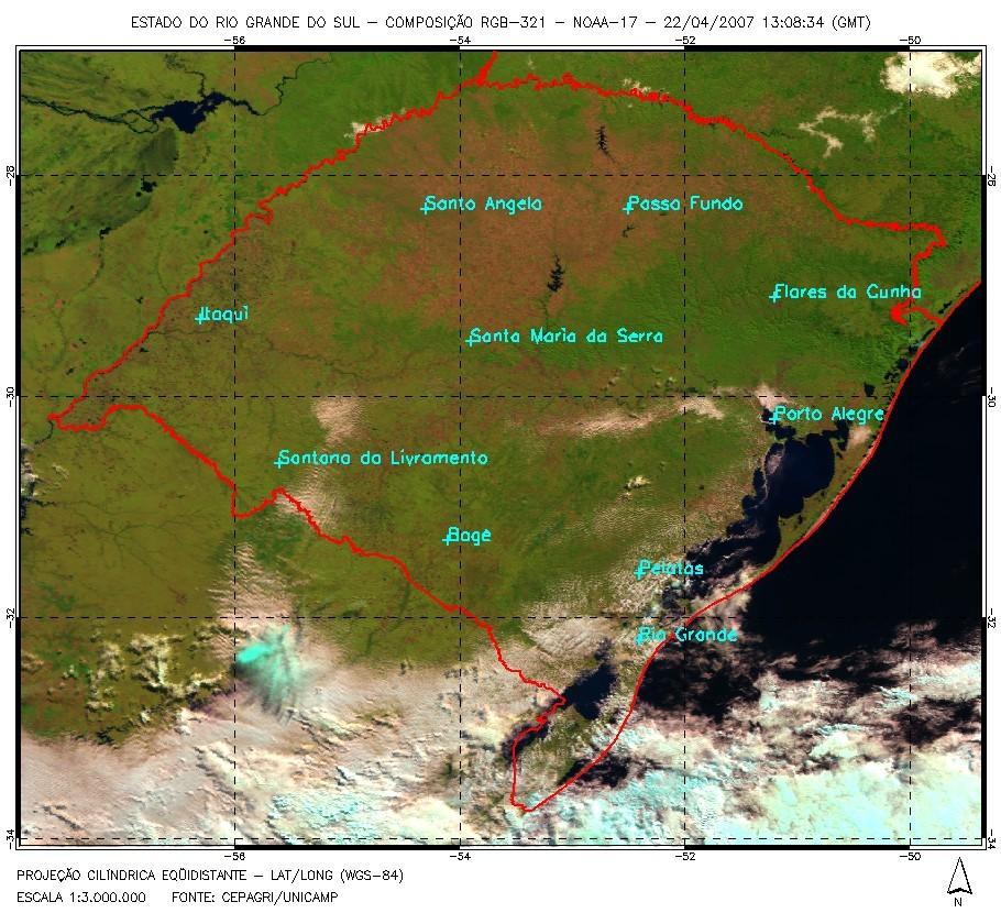 composições máximas de NDVI de imagens AVHRR-NOAA, obtidas