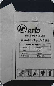ETIQUETAS S/ ADESIVO Etiqueta Tyvek - UHF O Tyvek é utilizado em produtos onde há necessidade de costura.
