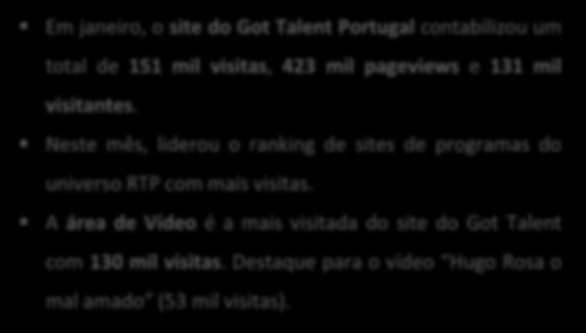 pt/gottalentpt/ Em janeiro, o site do Got Talent