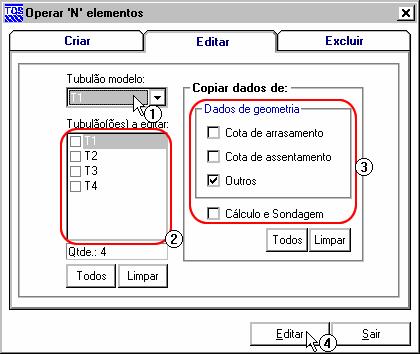 146 SISEs Sistema de Interação Solo - Estrutura (1) clique para acessar a tela Definir dados para pré-dimensionamento (ver cap. 10.9.