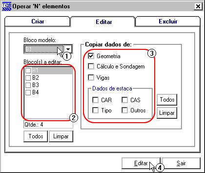 168 SISEs Sistema de Interação Solo - Estrutura (1) clique para acessar a tela Definir dados para pré-dimensionamento (ver cap. 10.11.