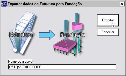 e) Comando Processar Exportar para o projeto Geotécnico com o SISEs : O CAD/TQS pede