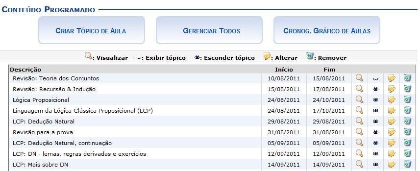 Caso deseje cadastrar um novo tópico de aula, clique em tela a seguir será exibida:.