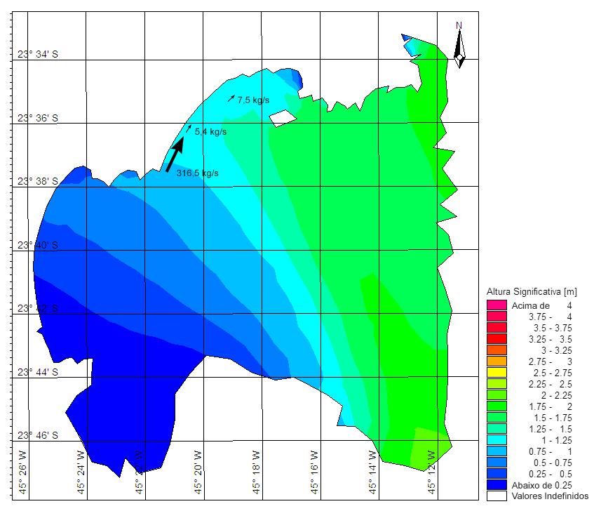 - 81 - Para ondas de Sudeste-Sul oceânicas o transporte de sedimentos gerado nas praias foi para esquerda (Figura 32 e Figura 33) para todos os casos avaliados, e o padrão interanual não foi