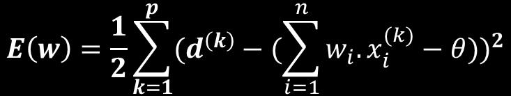 mínimo possível, isto é: E(w*) E(w), para w R n+1 A função Erro Quadrático em