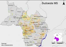 7.5.5. Mato Grosso do Sul Figura 12 - Mapa de anomalia do IV das lavouras de grãos em relação à safra passada Os mapas acima mostram predomínio das