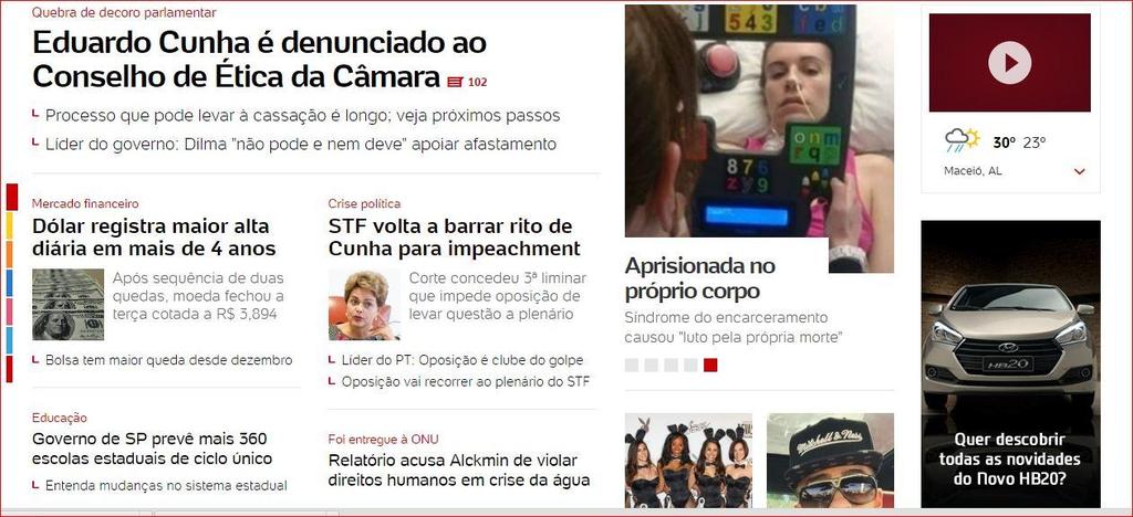 propagandas dividindo lado a lado o mesmo espaço das notícias, etc. Ou seja, percebemos uma disposição espacial das mensagens no jornal/revista.