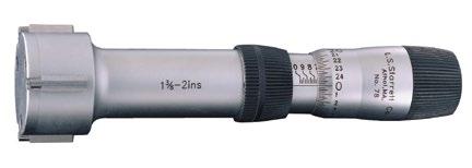furos profundos até 150mm (6") Acompanha anel de ajuste a não ser que encomendado de forma diferente Limitador de profundidade está disponível para micrômetros com faixa de medição de 2 a 50mm (0,080