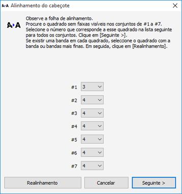 4. Clique em Seguinte, clique em Imprimir para imprimir uma folha de alinhamento.