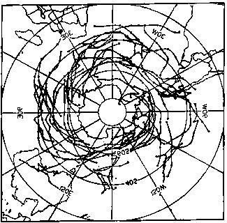 Sinclair (1994) fez um estudo sobre as características do ciclo de vida dos ciclones no HS.