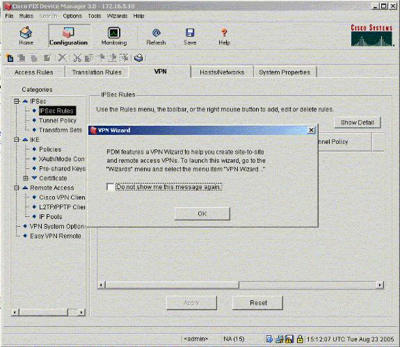 PIX-01 e o PIX-02 com o roteador1 (r1). Este documento mostra a configuração do PIX-01 usando o PDM. Você pode configurar o PIX-02 em linhas similares.