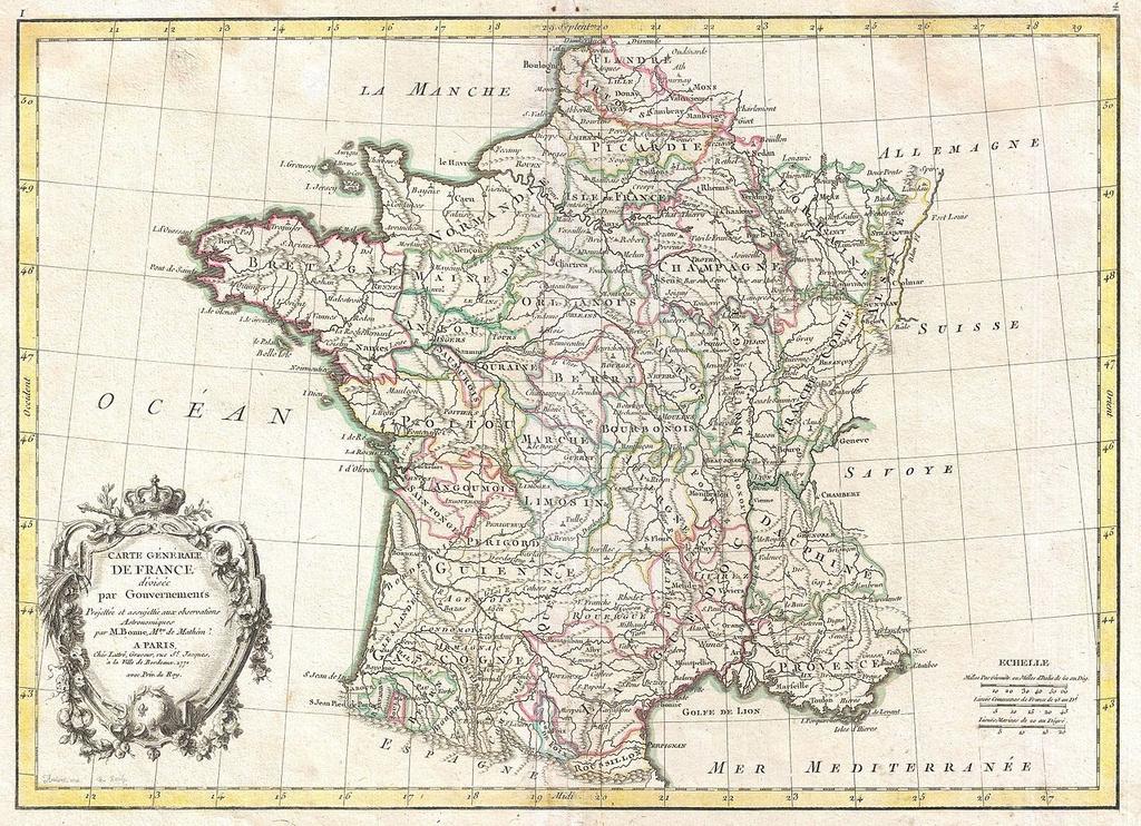 Este tipo de projeção foi muito popular em França, país de onde Rigobert Bonne(17271796) foi pioneiro no seu