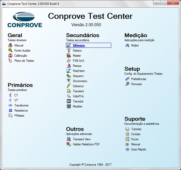 5. Ajustes do software Diferenc INSTRUMENTOS PARA TESTES ELÉTRICOS 5.1.