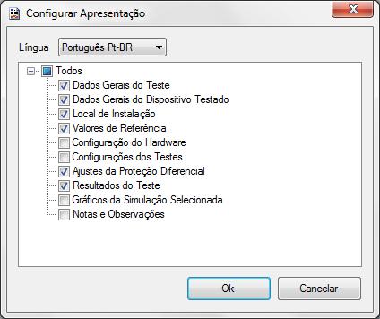 chamar a tela de pré-configuração do relatório.