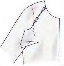 6 parte ar redondada, nas bordas de aplica ção das partes da manga e desen he uma cava normal (3). Corte o forro, em todas as bordas, com margens de costura e de bai nha de 1 a 1,5 cm.