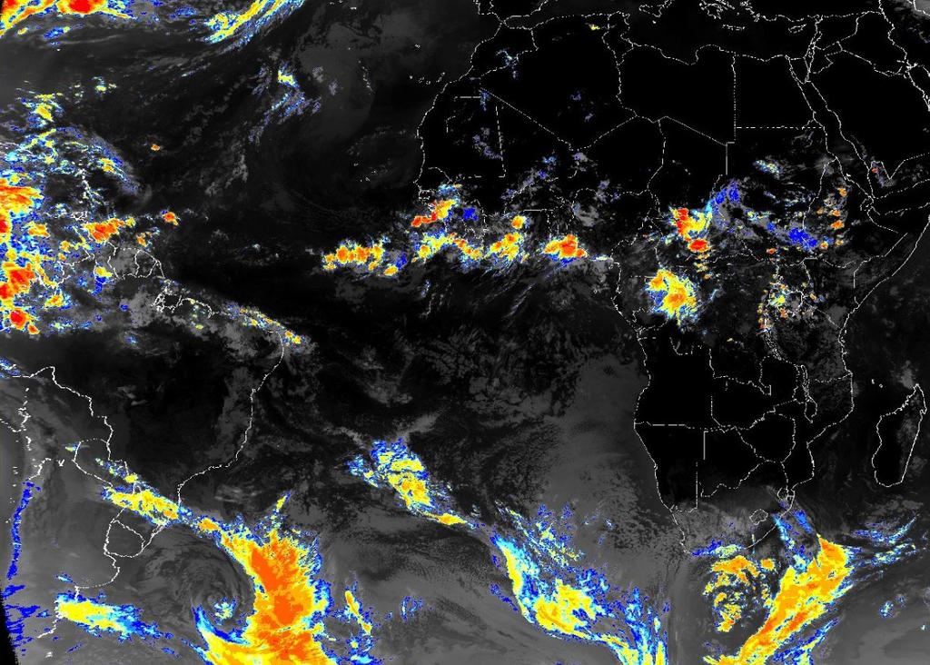 Análise Sinótica Pela Figura 2, podem-se analisar os sistemas de grandes escalas que estão atuando na América e no Oceano Atlântico.