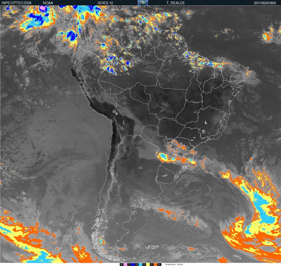Mesoescala 00 GMT dia 25/06/11 (Figura3d) Neste horário, o sistema convectivo começou a entra em dissipação ficando sua parte estratiforme sobre Belém,