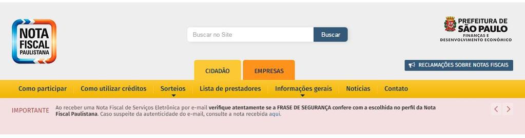 Nota Fiscal de Serviços Eletrônica NFS-e Versão do Manual: 5.16 pág.