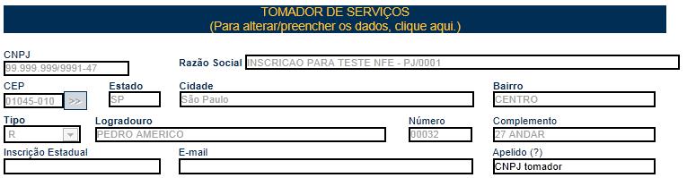 Nota Fiscal de Serviços Eletrônica NFS-e Versão do Manual: 5.16 pág. 46 5.6.2.