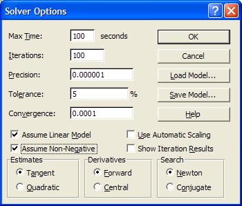 Excel Solver: Solving the
