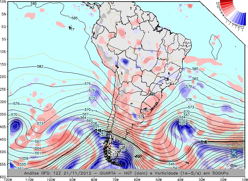 BOLETIM DIÁRIO DO TEMPO Boletim do Tempo para 21 de Novembro Devido à influência de uma crista, em níveis médios, a nebulosidade foi se dispersando ao longo da terça-feira, dia 20 de novembro em todo