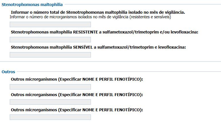 Esse processo dever ser realizado para todos os microrganismos isolados no mês de vigilância.