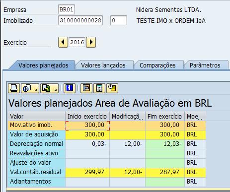 Desenho da Solução Proposta Transação AS03 Visão de Valores do Ativo Imobilizado Obs.