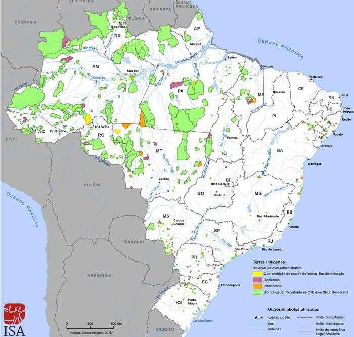 Terras Indígenas no Brasil 75 mil indígenas 0,10 % 99,9 0% https://pib.