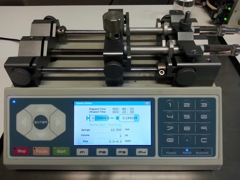 Figura 3.1 - Gerador de caudal Nexus 3000 da Chemyx 3.2 Seringas Atualmente existem no mercado seringas de diferentes tipos de material, como polipropileno, vidro ou aço inoxidável.