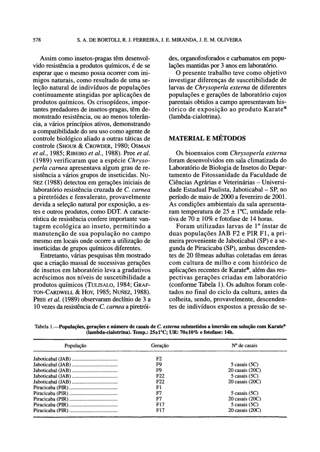 Assim como insetos-pragas têm desenvolvido resistência a produtos químicos, é de se esperar que o mesmo possa ocorrer corn inimigos naturais, como resultado de uma seleção natural de indivíduos de