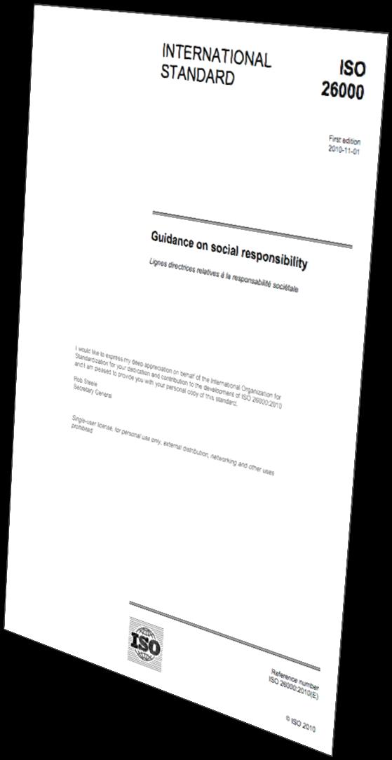 Estrutura da ISO 26000 Introdução 1. Escopo 2. Termos e definições 3. Compreensão da responsabilidade social 4.