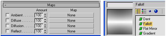 3 - O mapa é carregado e a sua janela de menu de parâmetros é aberta. 4 - Experimente as varias opções para Falloff.