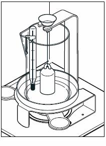 PT-7 Kit de Determinação de Densidade 5.2 Executando a determinação da densidade de líquidos Nota: Estas instruções explicam como trabalhar com o kit de determinação de densidade.