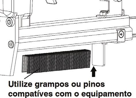 ABASTACENDO E REMOVENDO GRAMPOS OU PINOS Sempre abasteça ou remova o equipamento com grampos ou pinos com o mesmo desconectado da rede de ar.