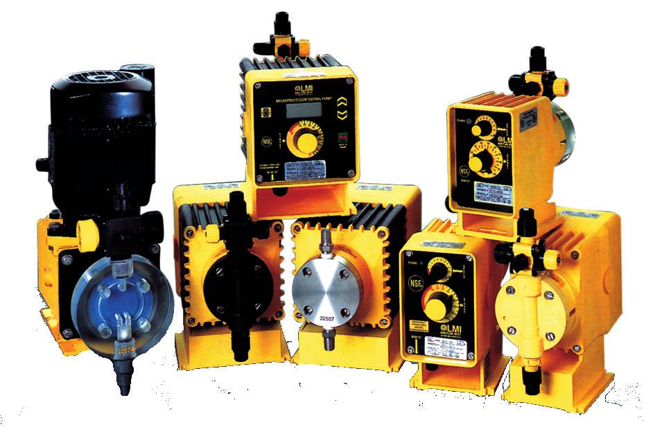 BOMBAS DOSADORAS ELETRÔNICAS As Bombas Dosadoras LMI são utilizadas para injeção precisa dos produtos químicos em processos e sistemas que tem a característica de design simples e eficiente,