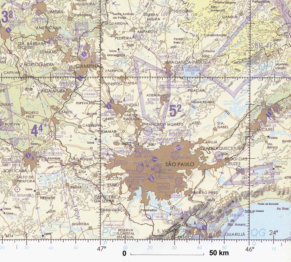 Mapa da área de simulação METROPOLES: São Paulo 8,051 km 19 x 106 inhabitants Campinas 3,673 km.